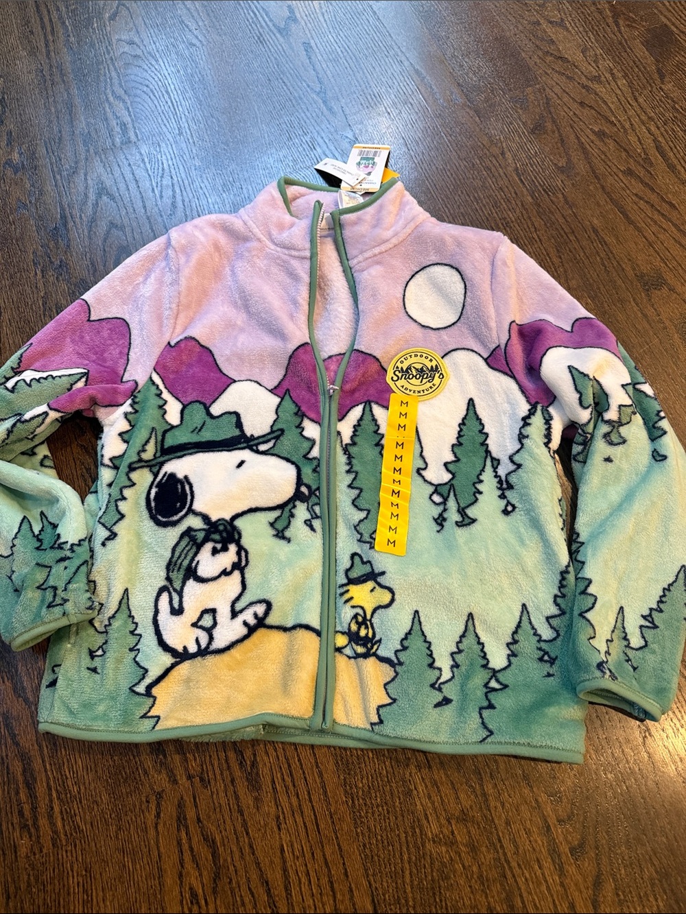 Peanuts Snoopy woman’s medium Full-Zip Fleece Jacket - Multicolor
